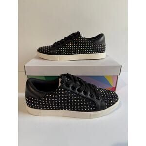 Katy Perry Rizzo Studded Rhinestone Embellished Sneakers BLACK Women Sz 7 NEW